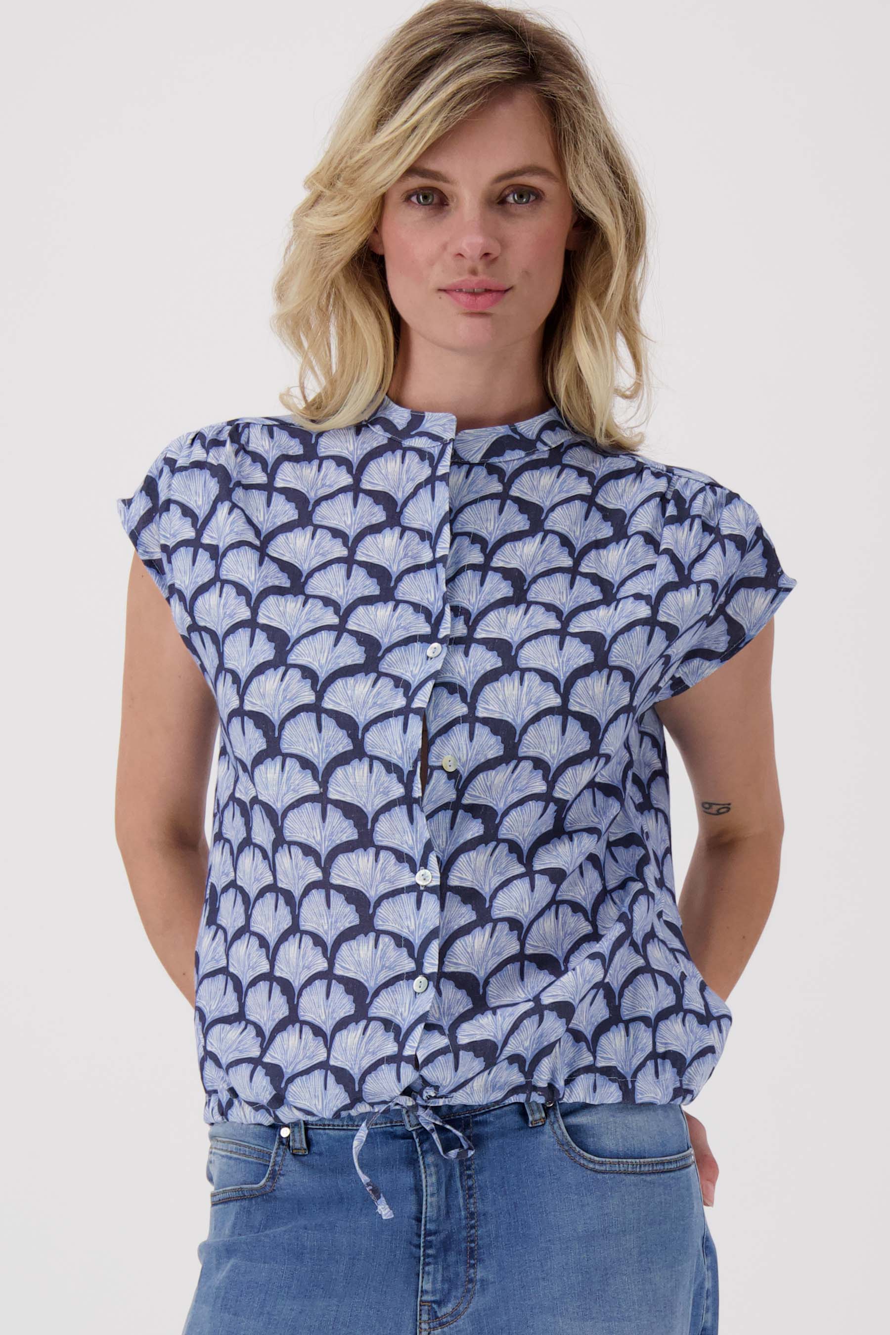 blouse met waaier print