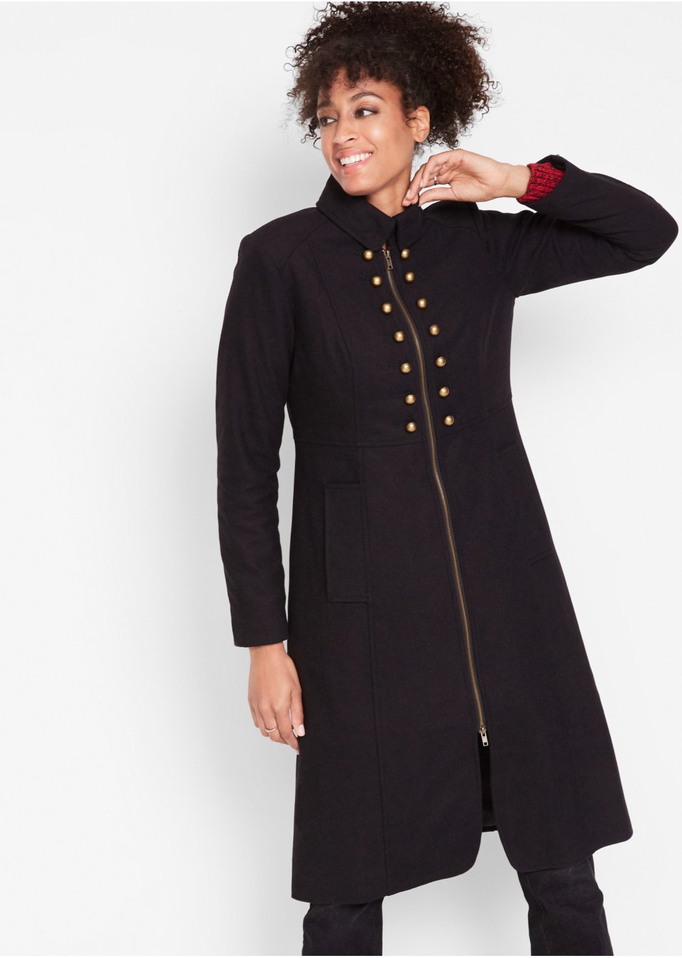 Manteau style militaire avec teneur en laine