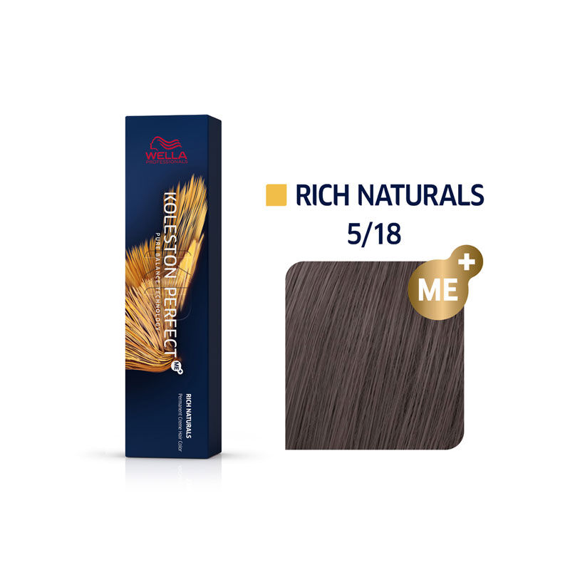 Coloration permanente Koleston Perfect Me+ 5/18 châtain clair cendré perlé