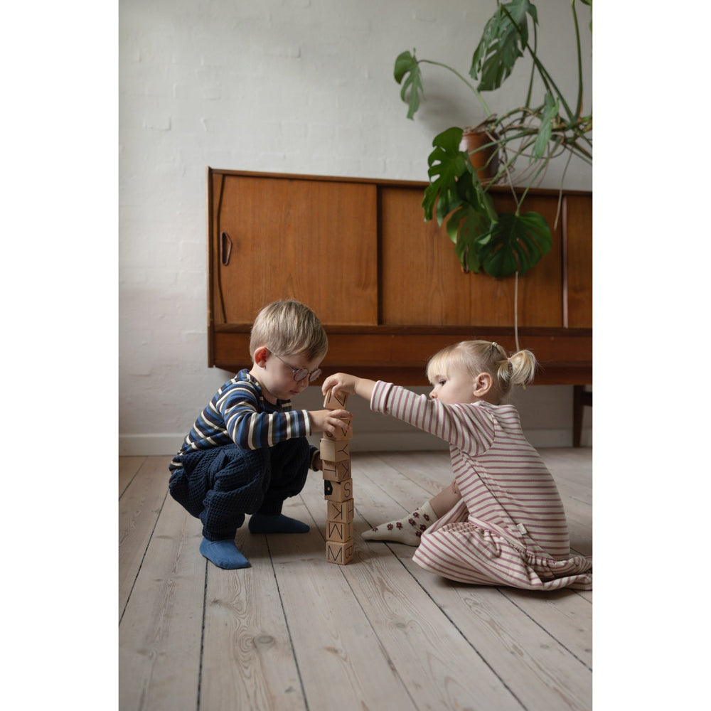 Køb Petit Piao Nostalgic Rose/off White Kjole L/S Modal Striped