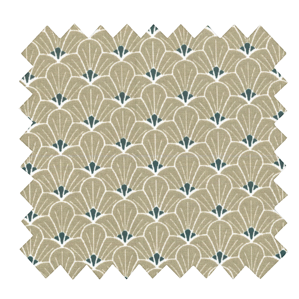 Tissu Coton Au Mètre Graphique Beige Ex1080