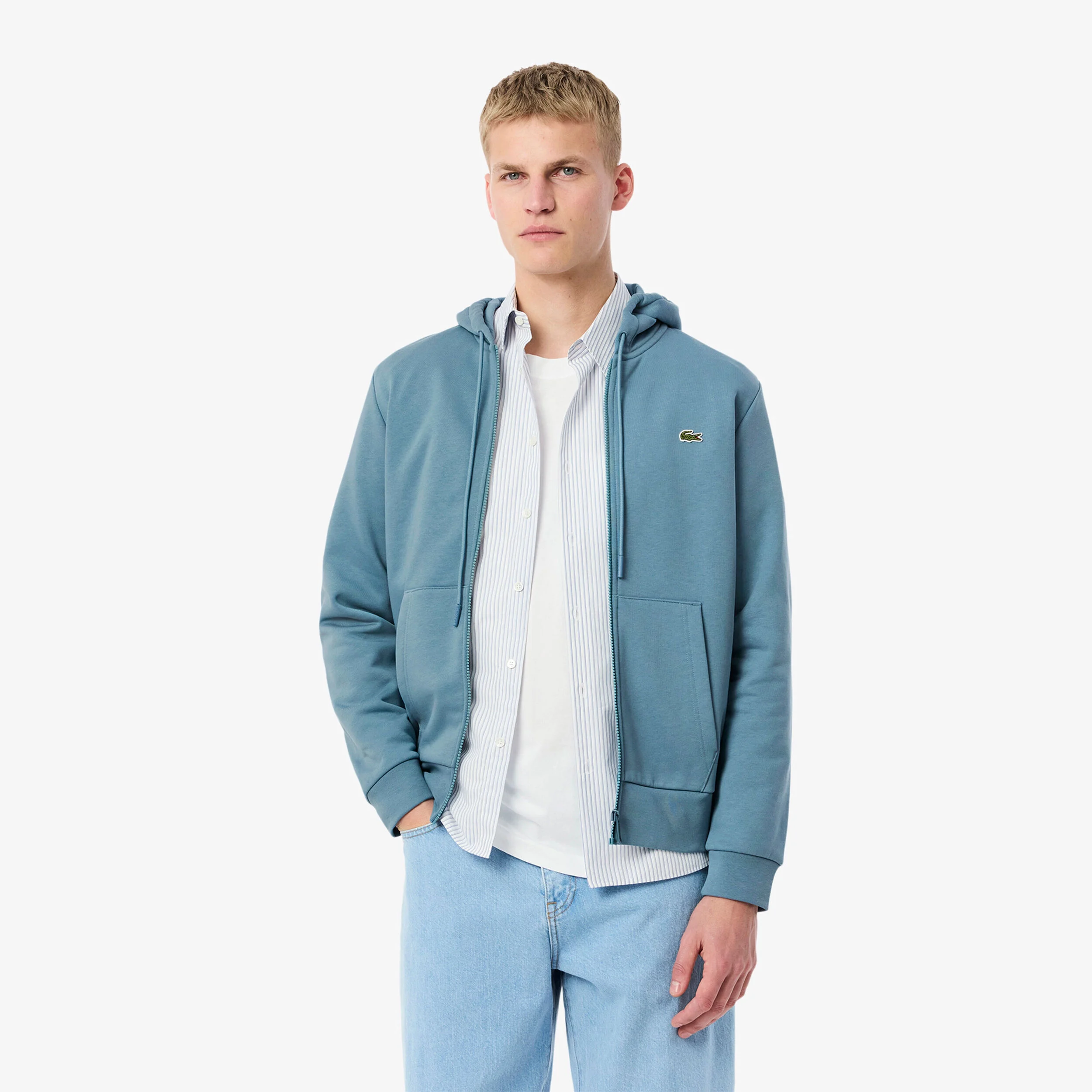 Lacoste Brushed Gilet En Coton Hommes - Bleu Gris