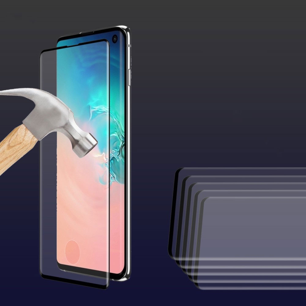 Samsung Galaxy S10 Curved Panzer Glas mit Rahmen Case Friendly - Schwarz