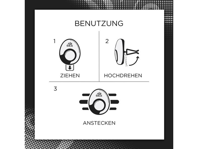 Air Wick Auto-Lufterfrischer Dream Car 6 Clips Eleganter Lufterfrischer mit einem aromatischen Duft nach Holz und Leder