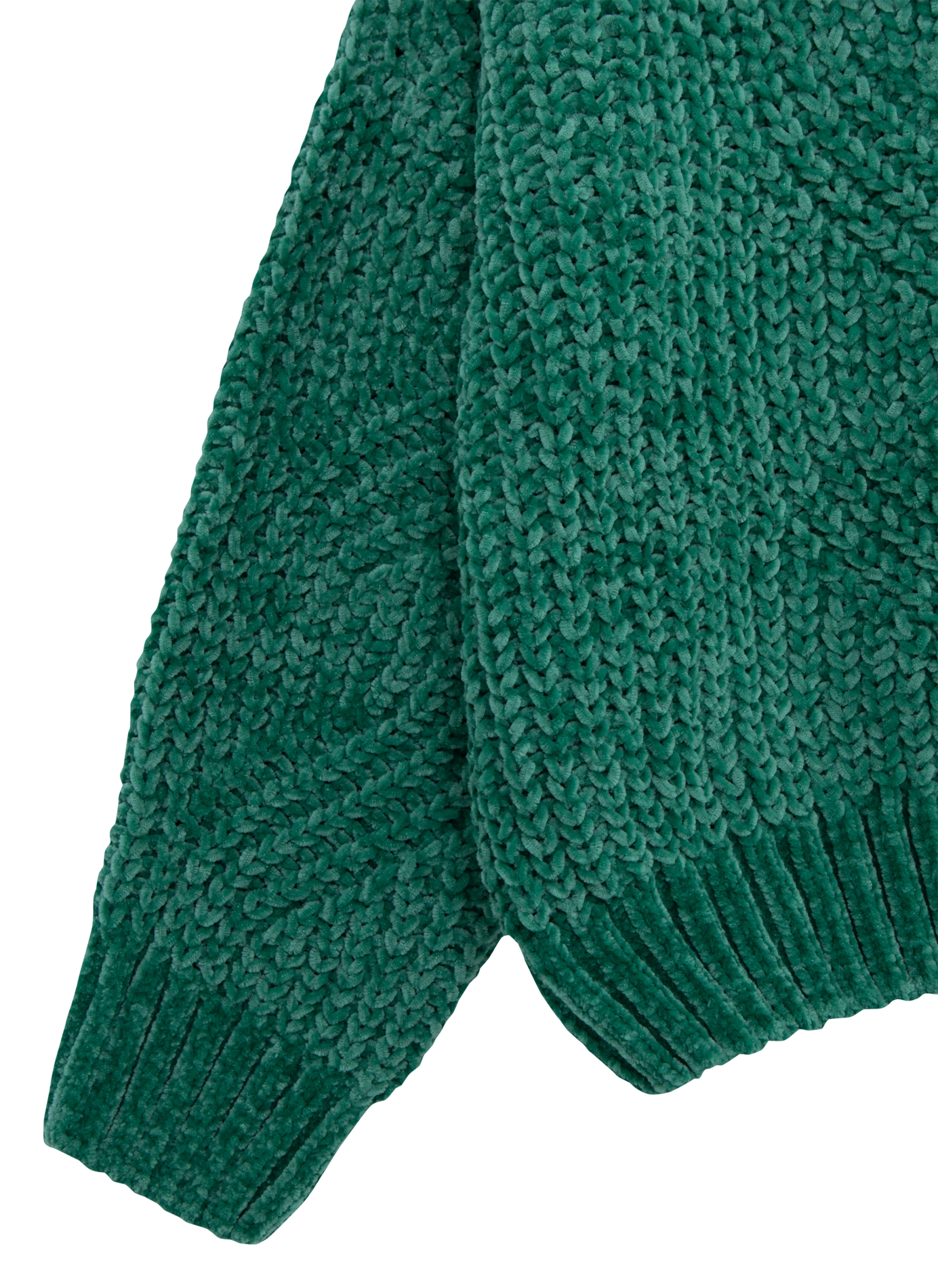 Pull col rond ample en maille | Vert