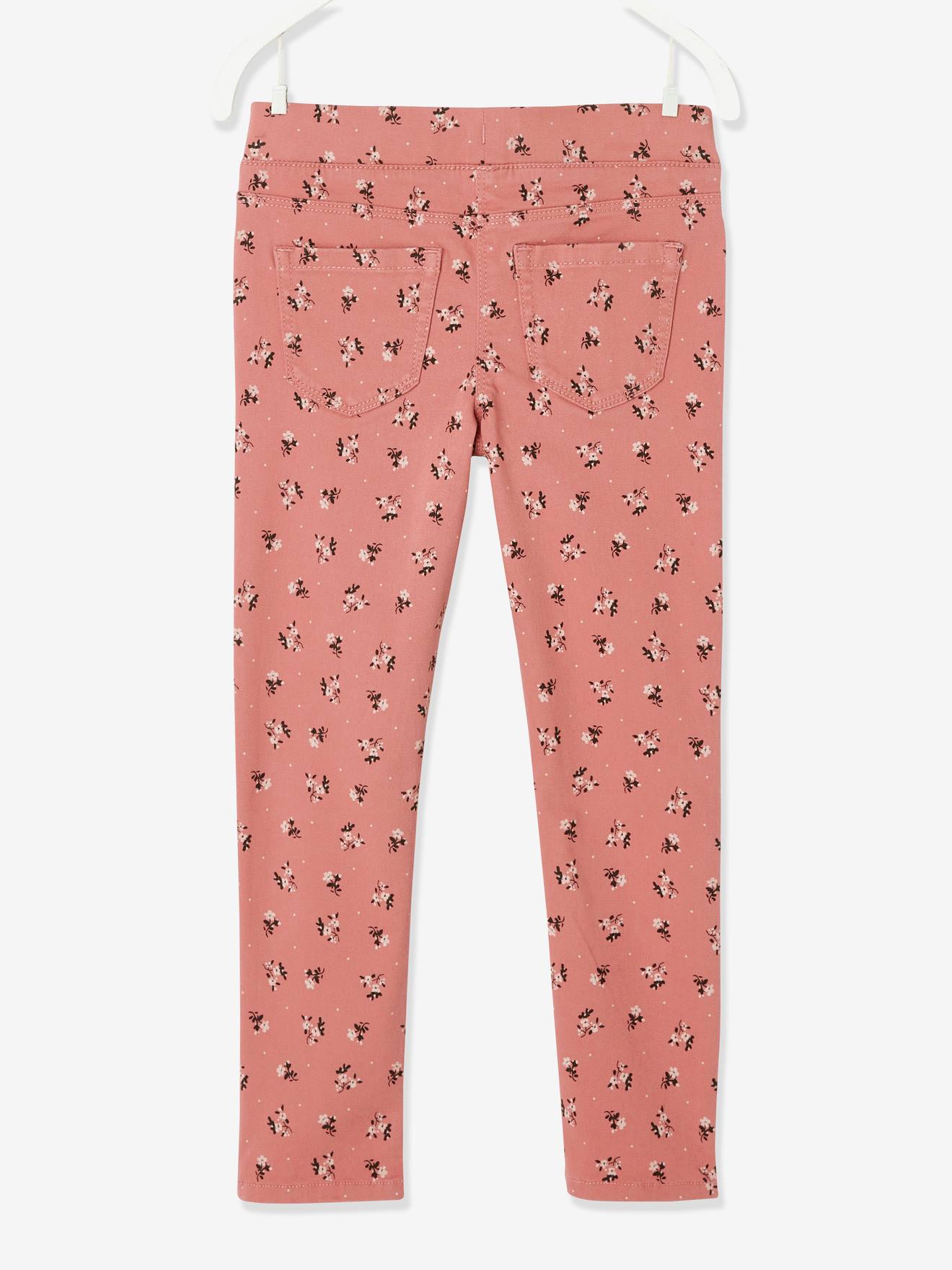 Treggings MorphologiK, modelo largo no quadril, resistente e com estampa de cerejas, para meninas, azul escuro.