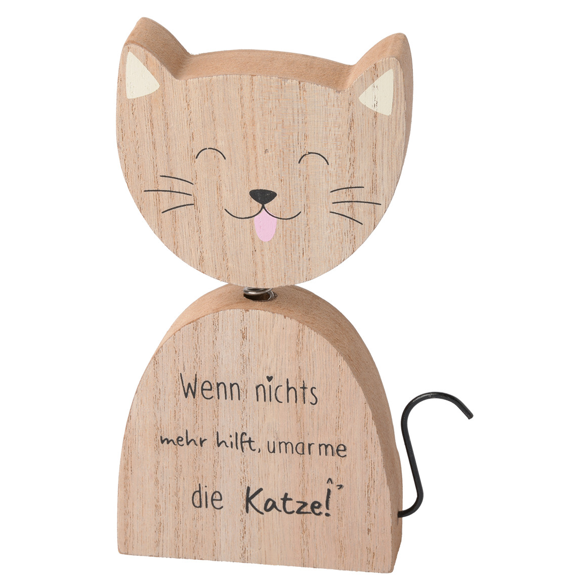 My Home Deko-Aufsteller Katze mit Schriftzug braun