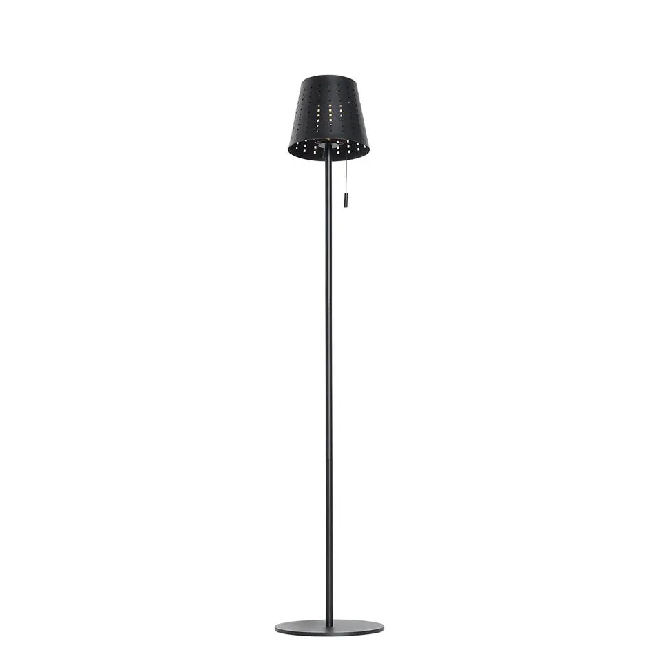 Qazqa staande buitenlampen ferre zwart geïntegreerde led
