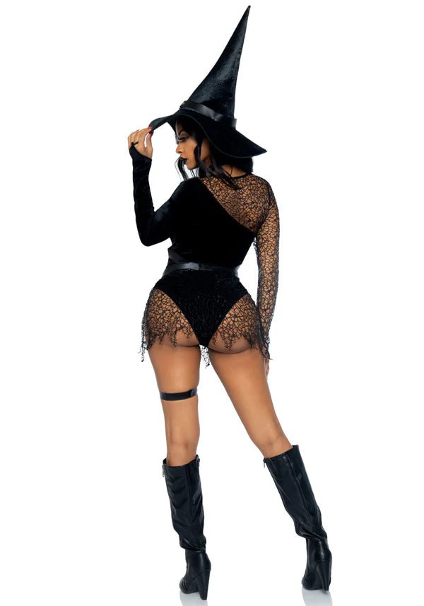 Halloween Kostuum Zwart Dames Bodysuit Tovenares Leg Avenue