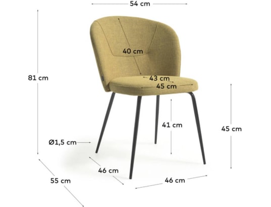LF - Chaise Lot de 2 C. Anoha moutarde