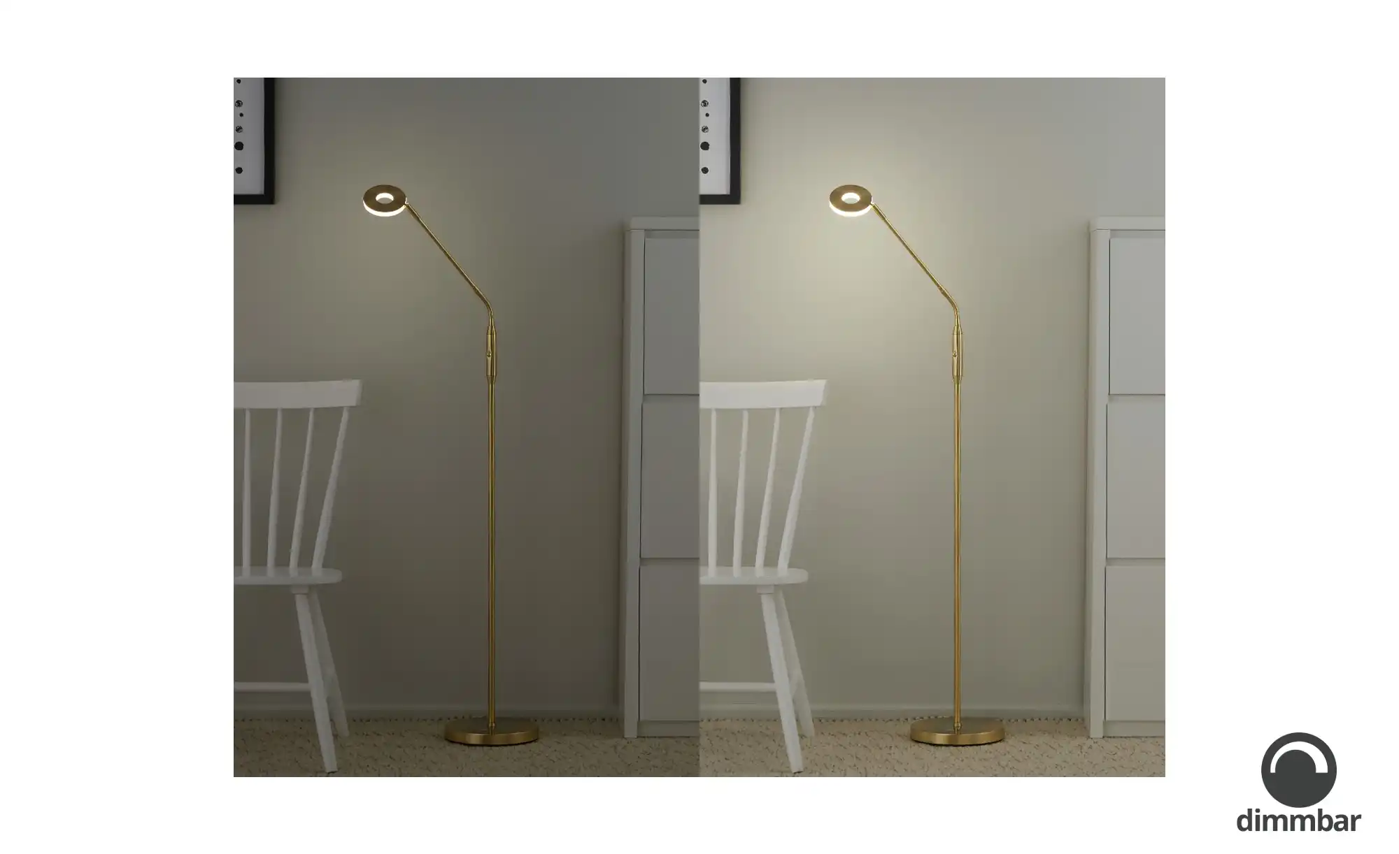 Fischer-Honsel LED-Leseleuchte, Messing-matt mit Dimmer