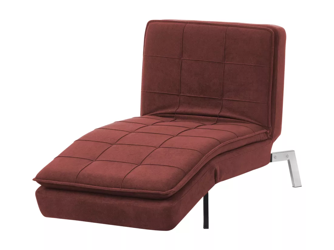 Chaise longue en tissu rouge LOIRET