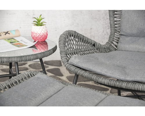 Milan Relax Set SenS-Line tuinmeubel balkonset, metaal, 2-zits, 5-delig, antraciet