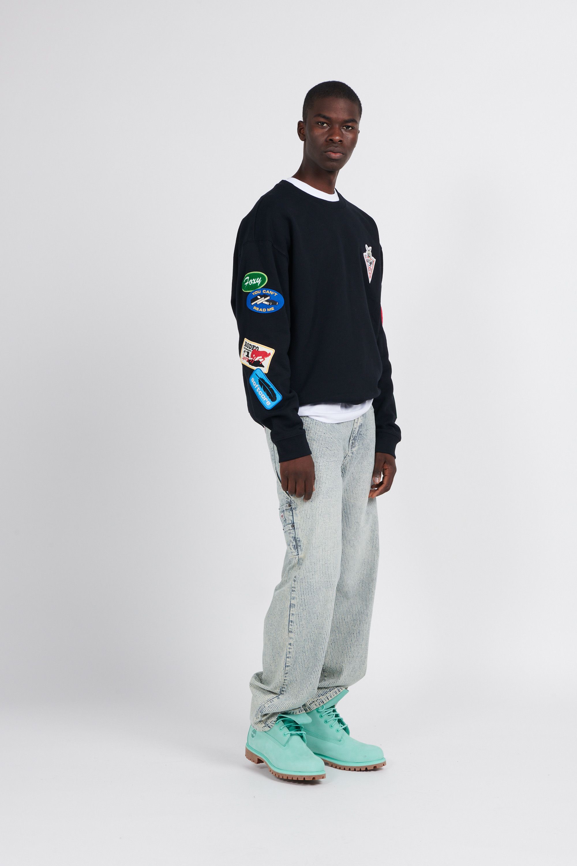 GUESS ORIGINALS Sweatshirt GO MARKET CREW Noir