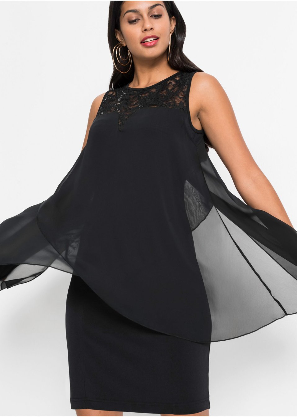 Robe en jersey et chiffon