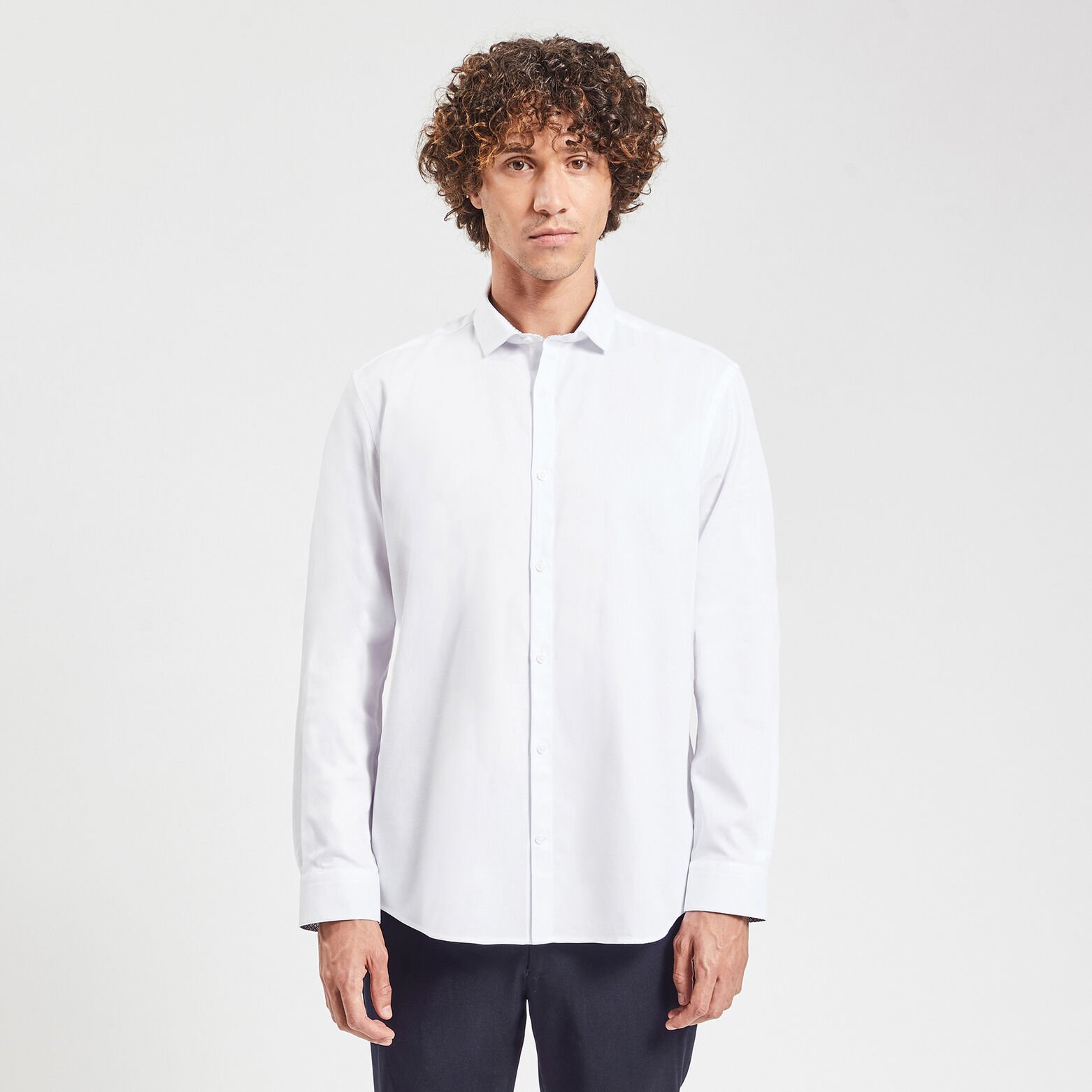 Chemise regular unie coton biologique Blanc
