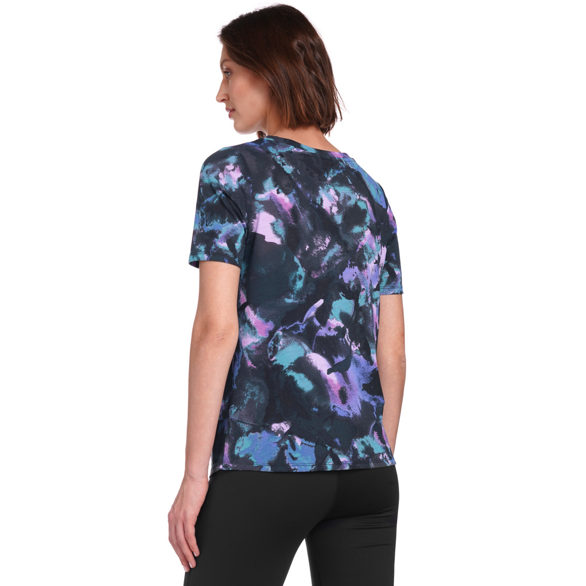 Gina Sports Damen Yoga-T-Shirt mit Knotendetail schwarz / pink / türkis
