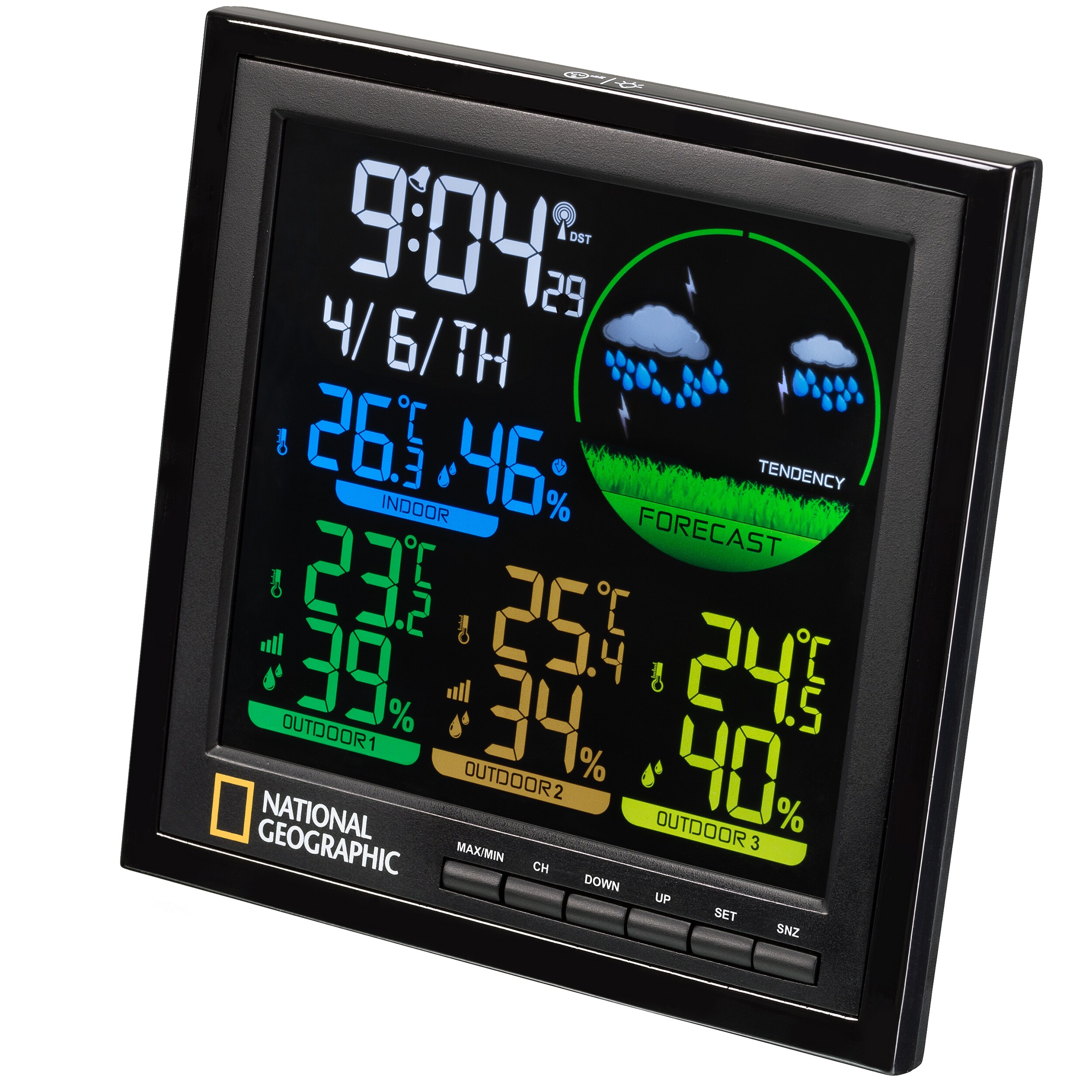NATIONAL GEOGRAPHIC VA Farb-Wetterstation 4 Messbereiche, schwarz