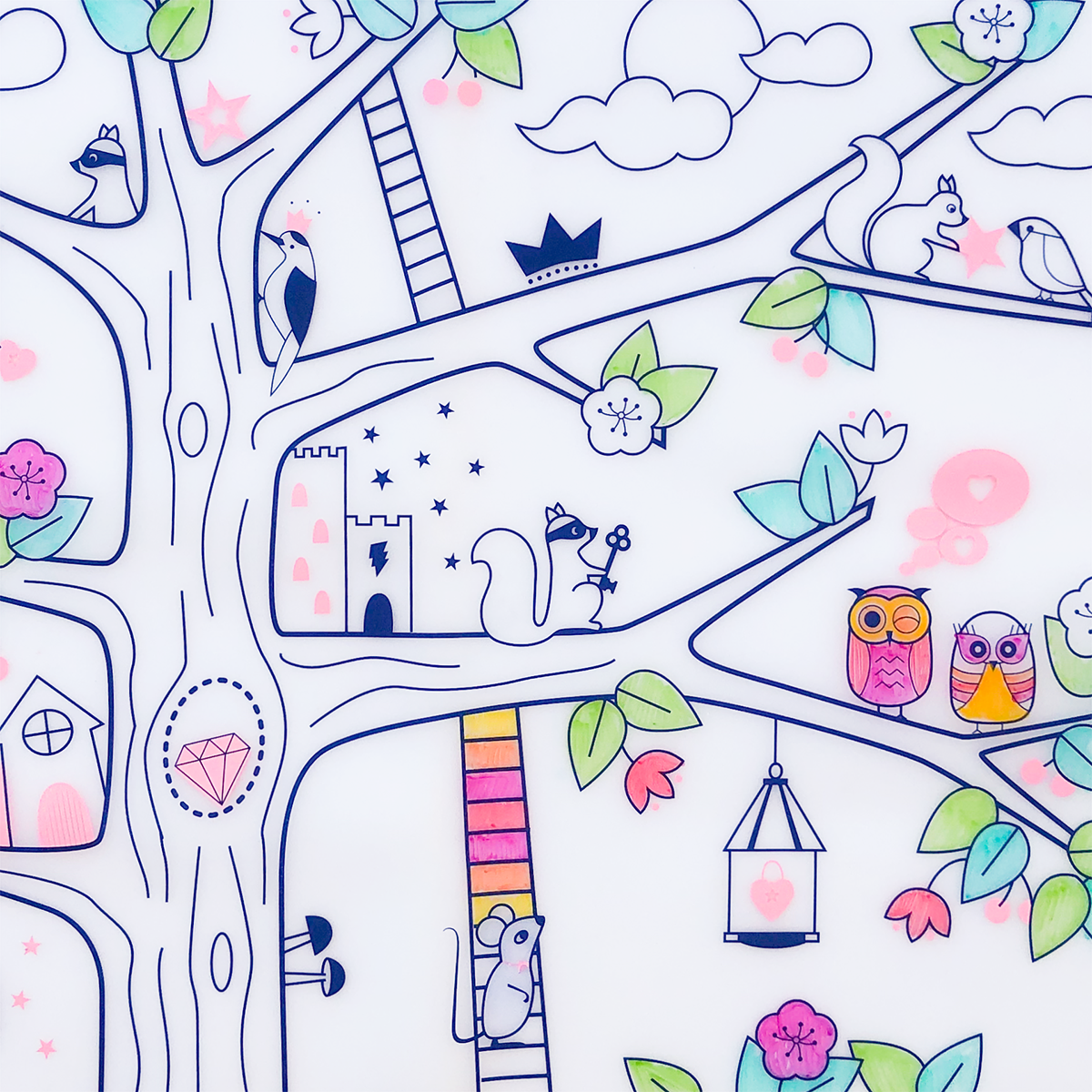 Set de table arbre à colorier Super Petit