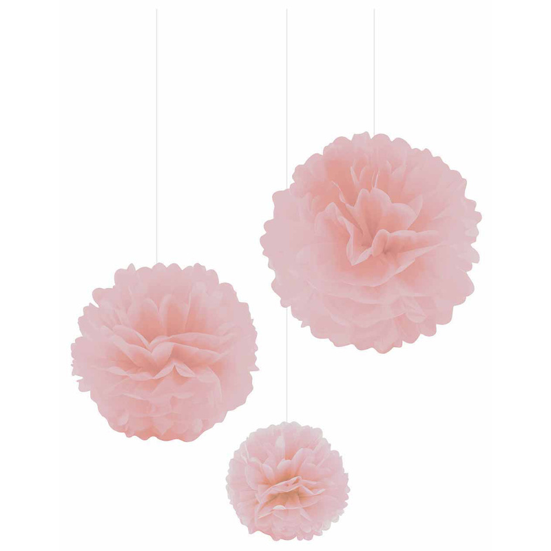 I AM CREATIVE Pompons, 3 Stück, rosa