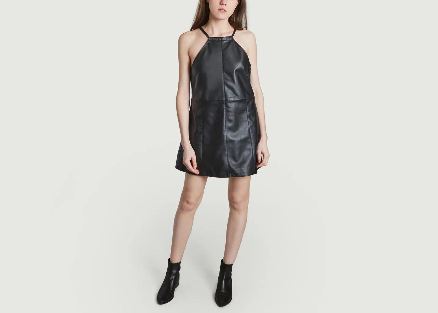 Robe courte sans manche en cuir Kimi Deadwood