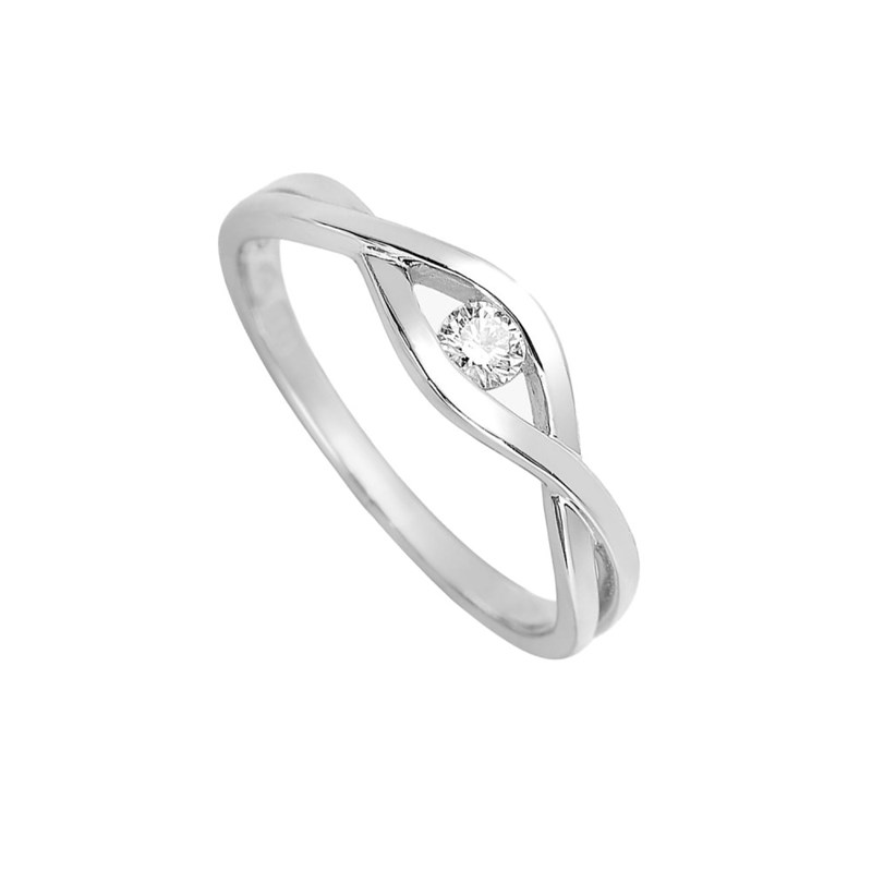 Bague Femme - Or 18 Carats - Diamant 0,1 Carats