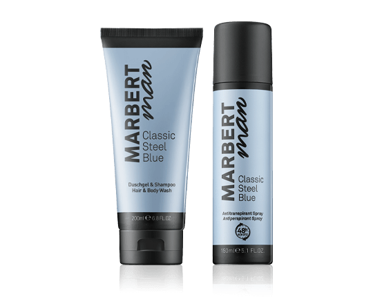 Marbert Man Classic Steel Blue Set mit Hair & Body Wash 150ml-200ml