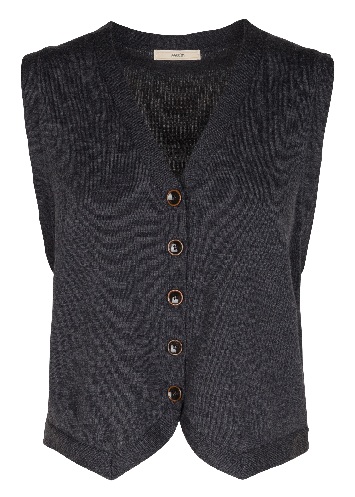 GIANCARLO - Gilet col V en laine| Gris