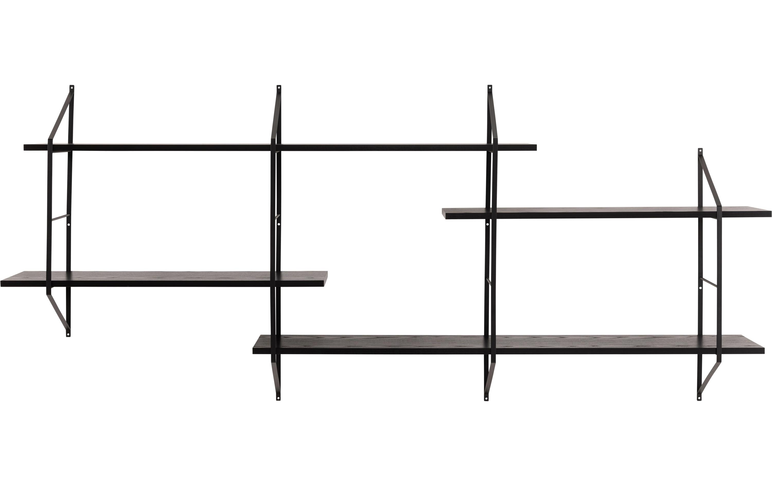 Wandregal Belfast 191 x 25,5 x 79 cm, SchwarzHängeregal