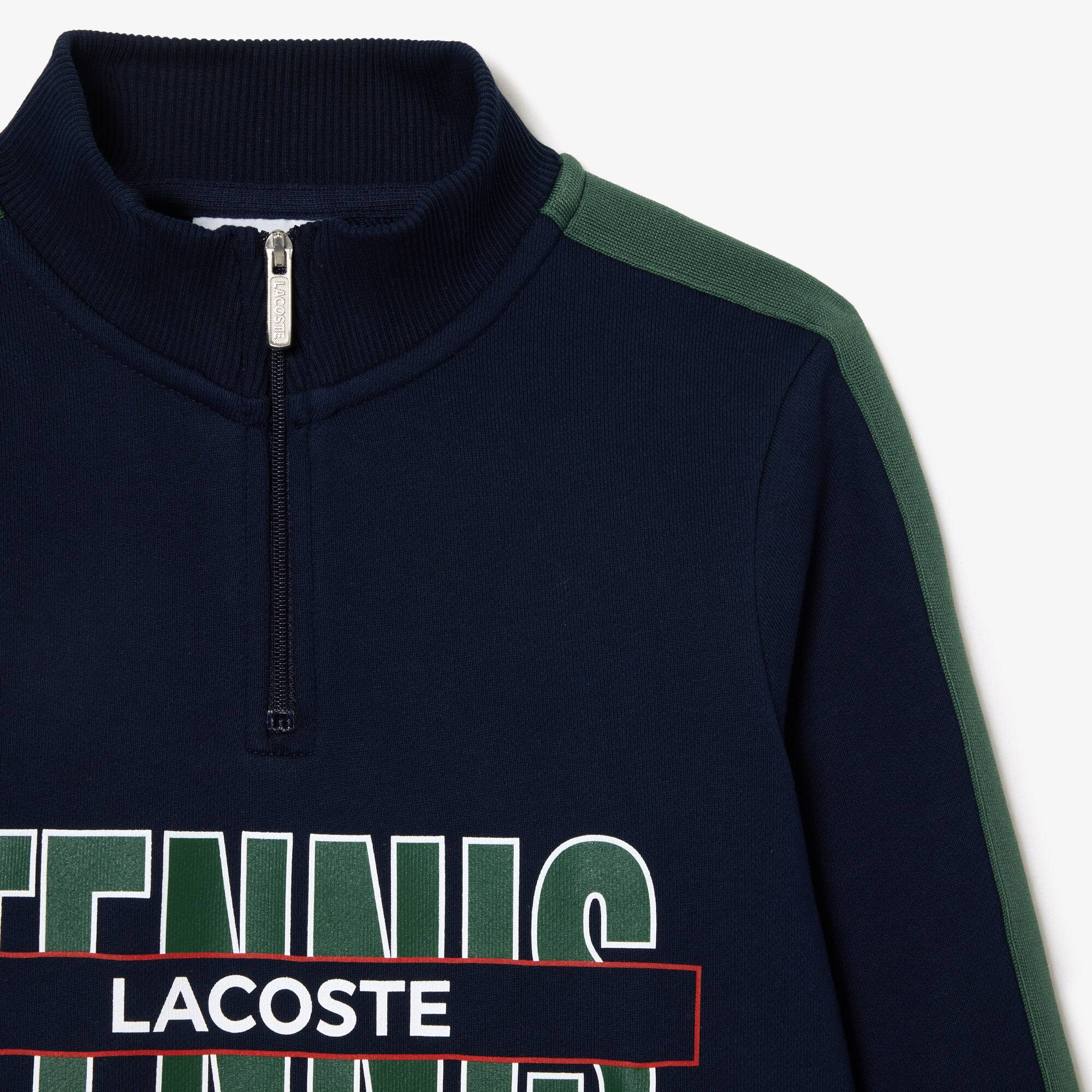 Sweatshirt aus bedruckter Baumwolle mit Stehkragen Pullover & Sweatshirts - Blau - Lacoste - Kinder