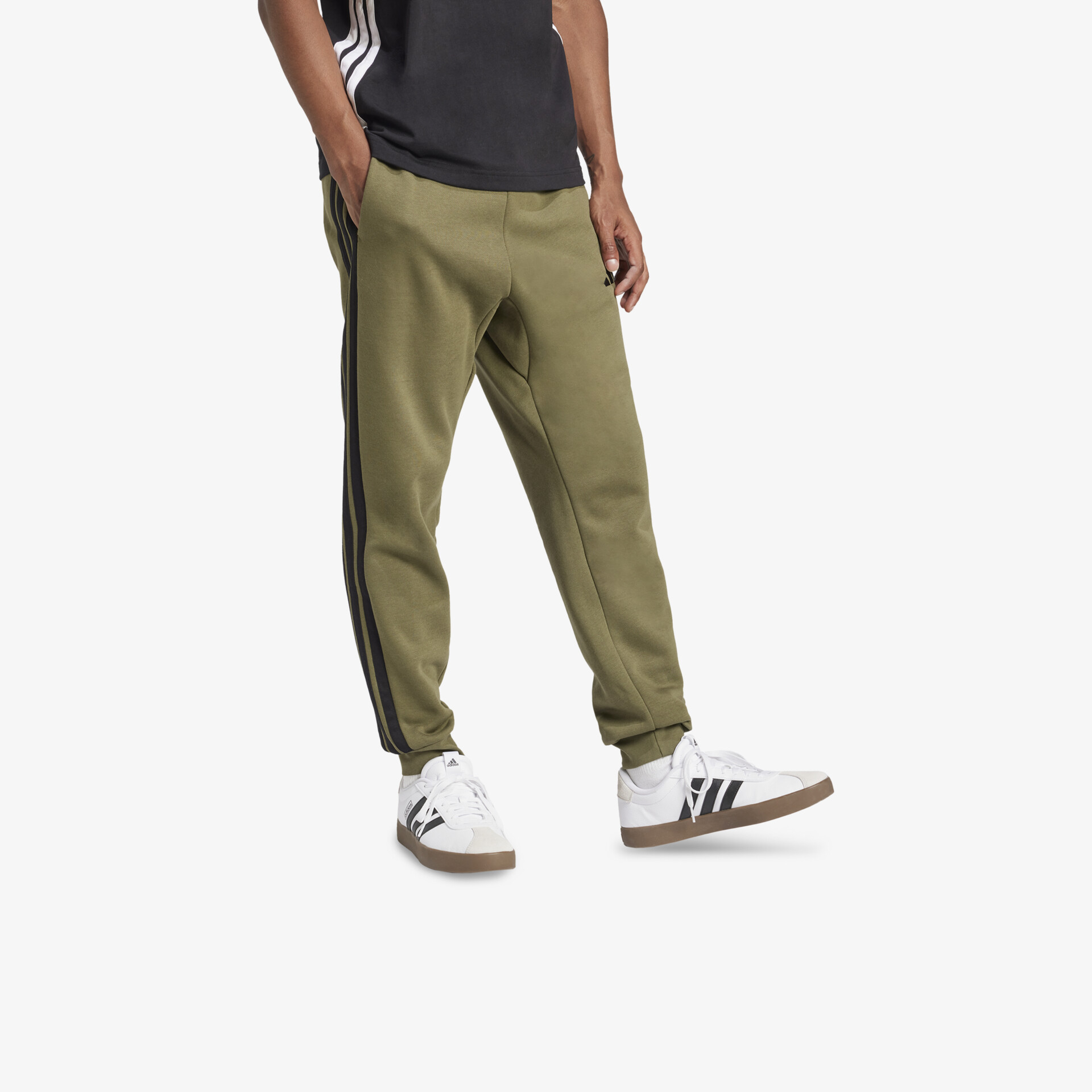 adidas Essentials 3 Streifen Herren Hosen olive