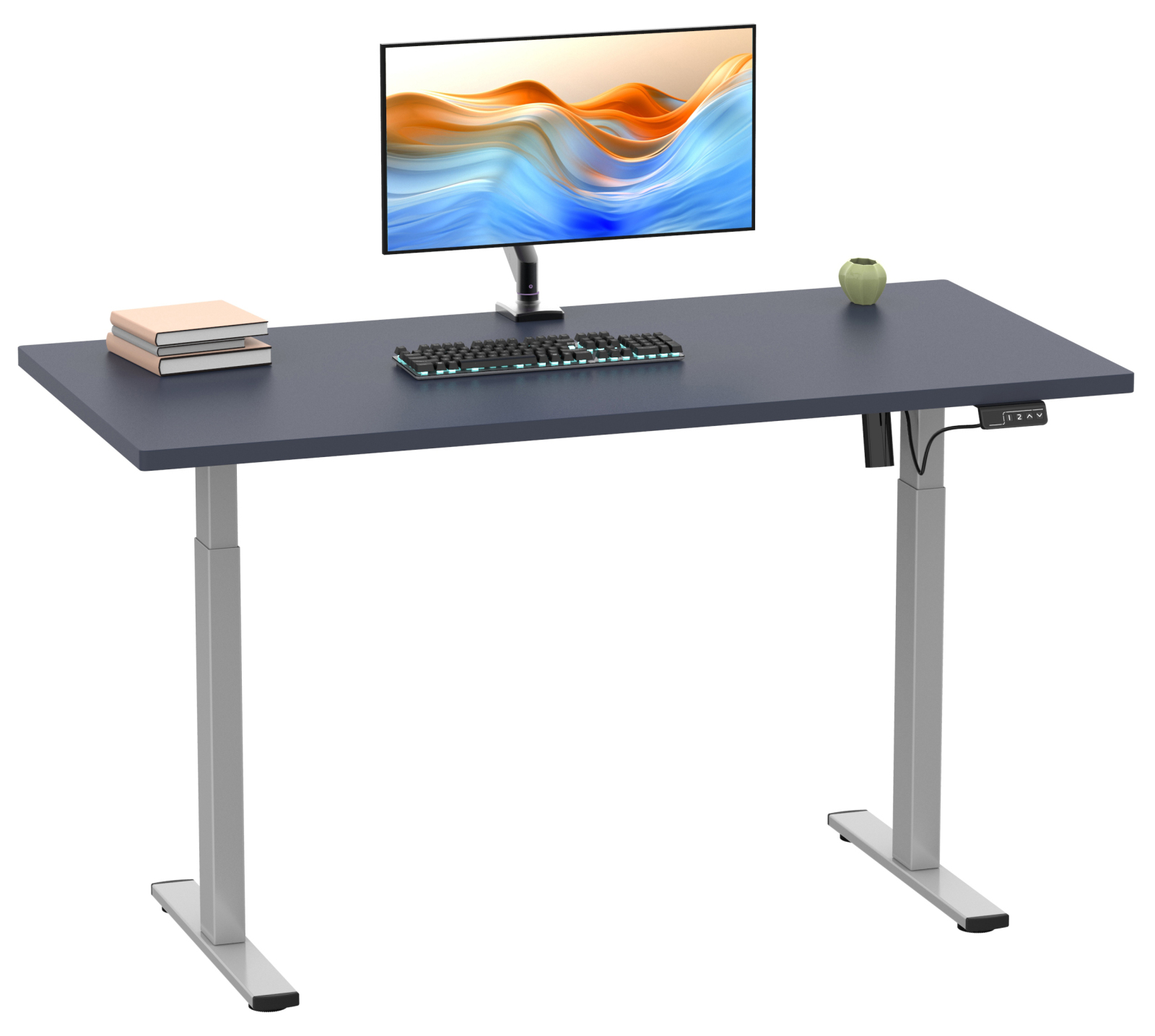 Schreibtisch - anthrazit-silber - 160 cm - höhenverstellbar