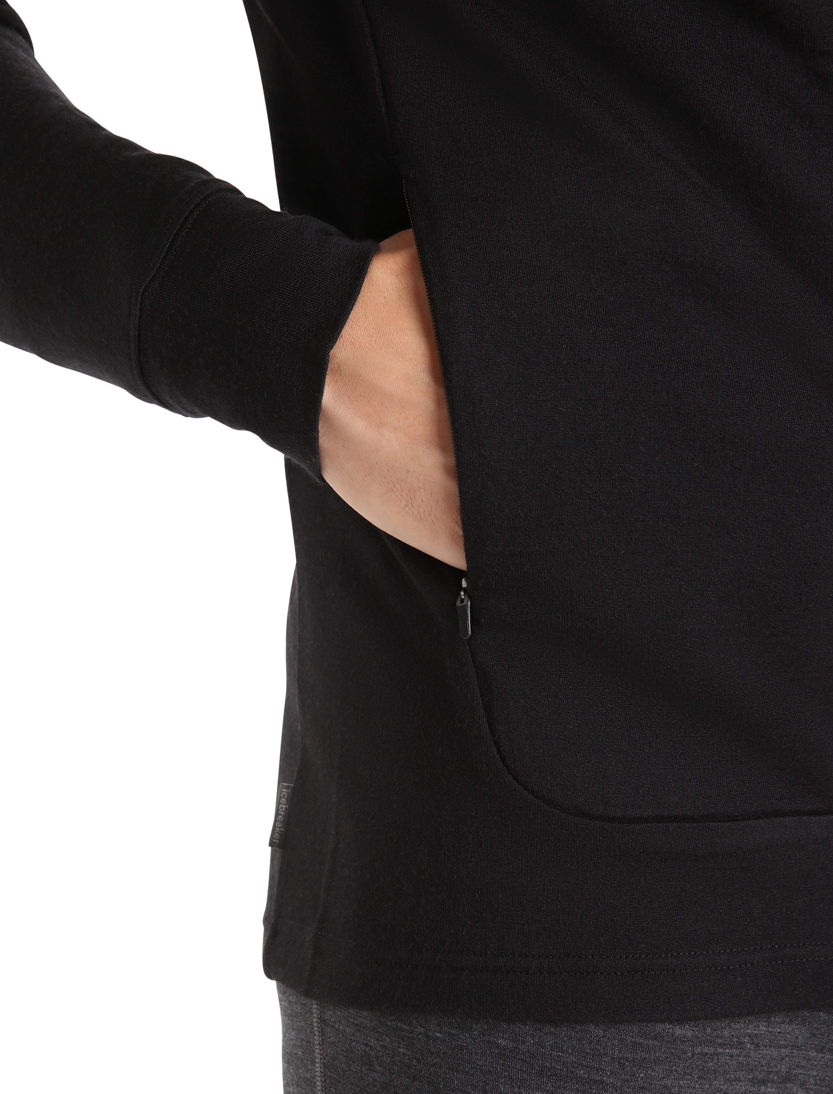 Quantum III LS Zip Hood Herre Black