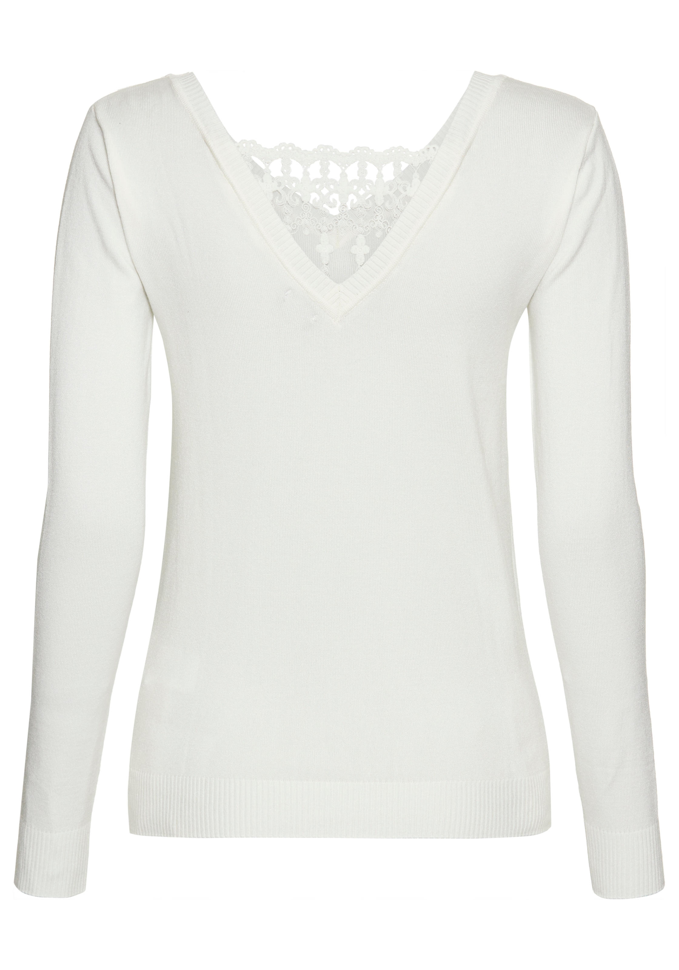 Laura Scott Strickpullover , mit Spitze im Rückenausschnitt