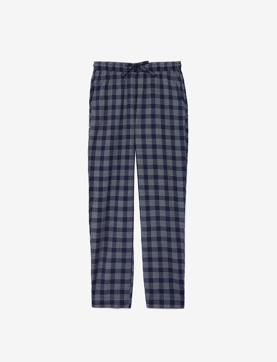 Pantalon - carreaux bleu encre