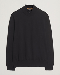 BOSS BLACK Padro Cotton Knitted Half Zip Dark Blue