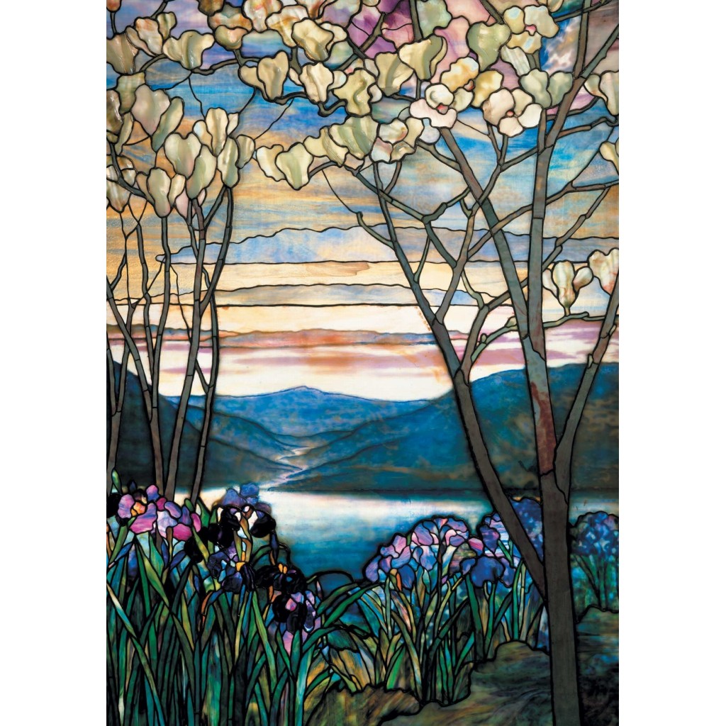 Puzzle -Tiffany - Magnolias et Iris - 1000 pièces