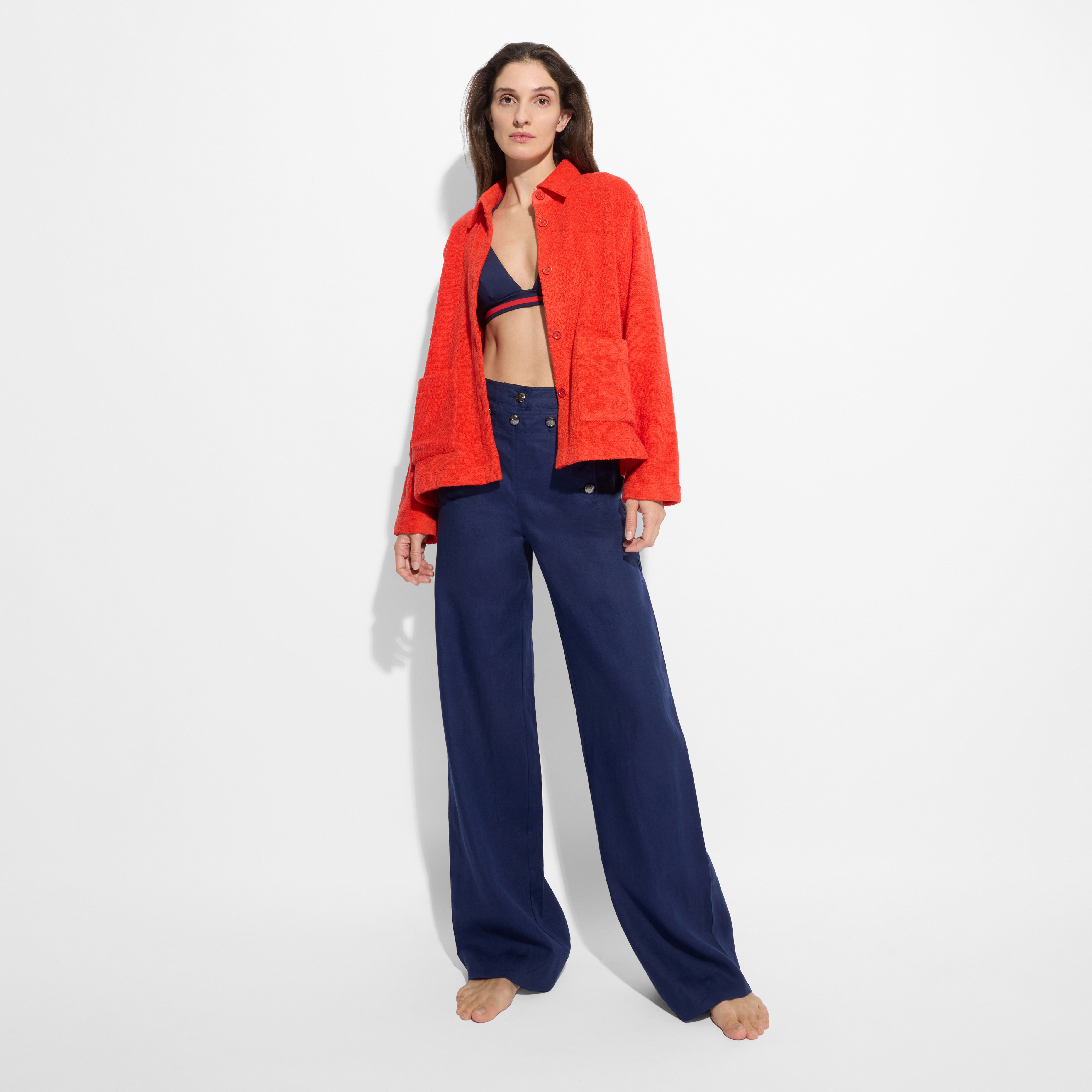 Pantalon à Pont en Lin Femme - Vilebrequin x Ines de la Fressange