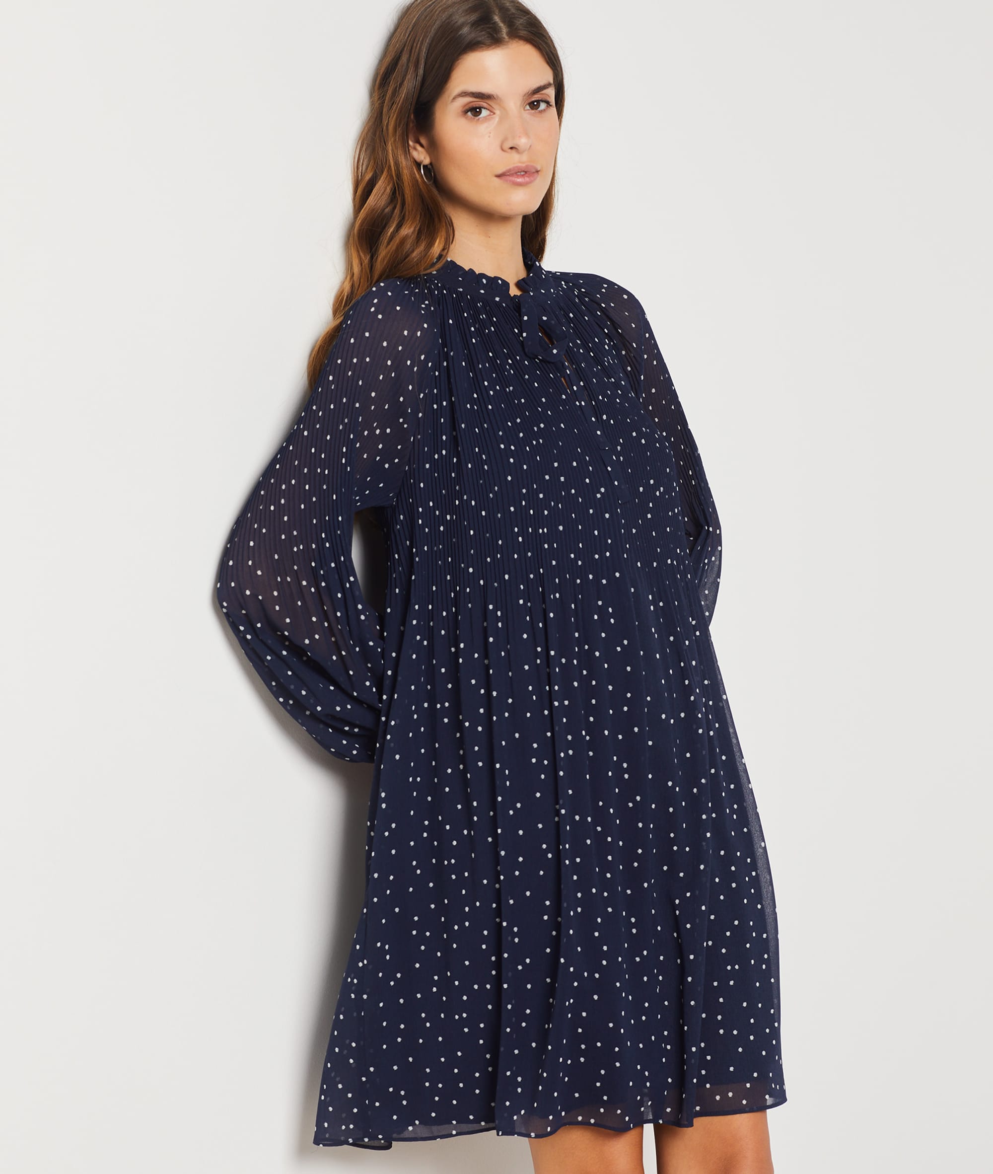 Robe courte à pois