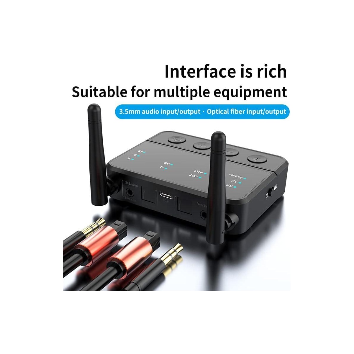 NÖRDIC Bluetooth 5.2 trådløs sender dual link mottaker DAC Qualcomm aptXLL aptX HD 3,5 mm AUX RCA optisk
