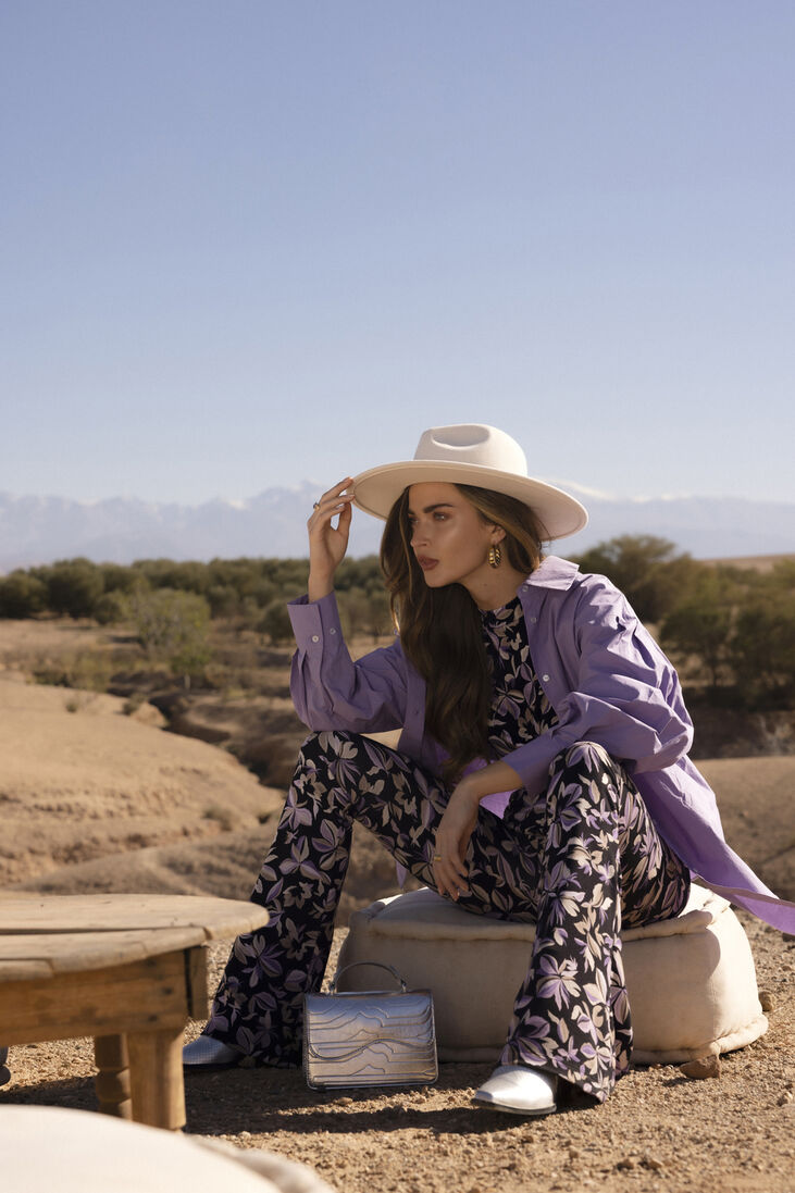 CATWALK JUNKIE paarse catwalk junkie flared broek tr slow dance
