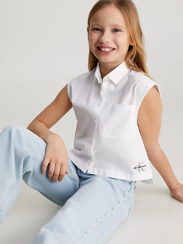 Camisa de algodão sem mangas