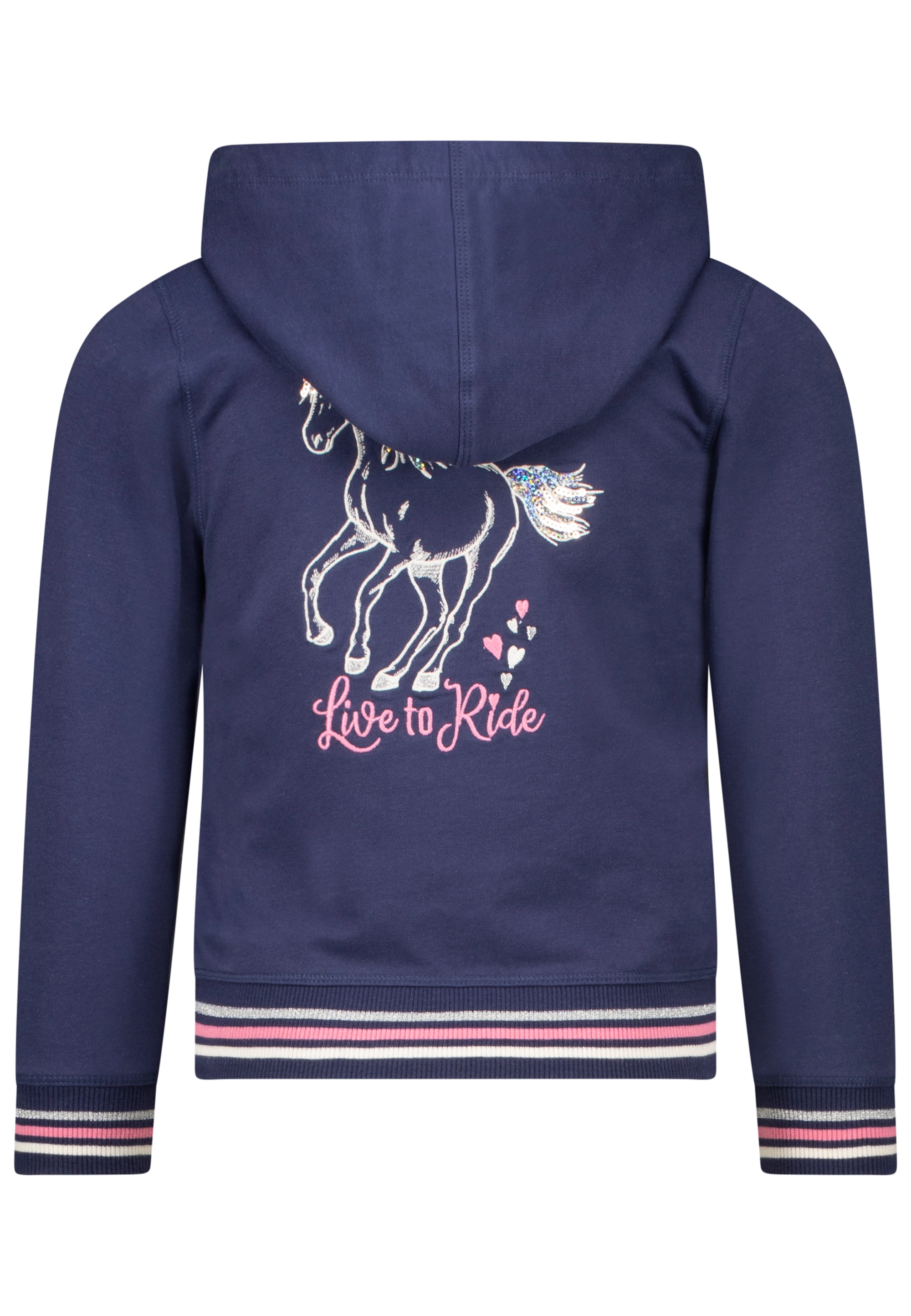 Kapuzen-Sweatjacke LIVE TO RIDE in true navy