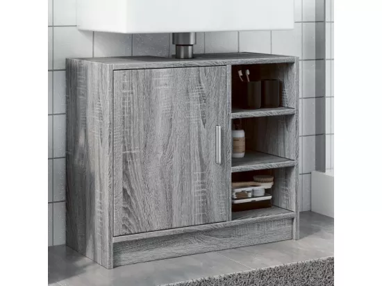 Armoire d'évier sonoma gris 63x29x55 cm bois d'ingénierie