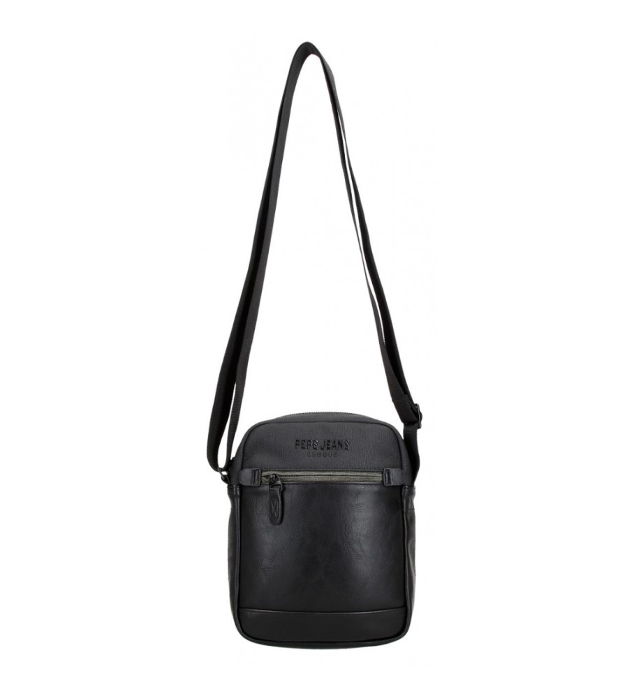 Bolsa de ombro Pepe Jeans Grays com dois compartimentos - Preta