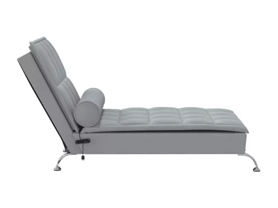 Prolenta Premium - Chaise longue de massage avec traversin gris clair tissu
