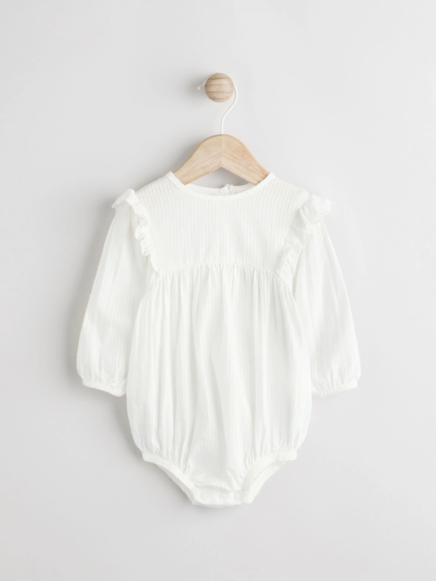 Ecru/wit met broderie - Babybroekje (0 mnd-3 jr)