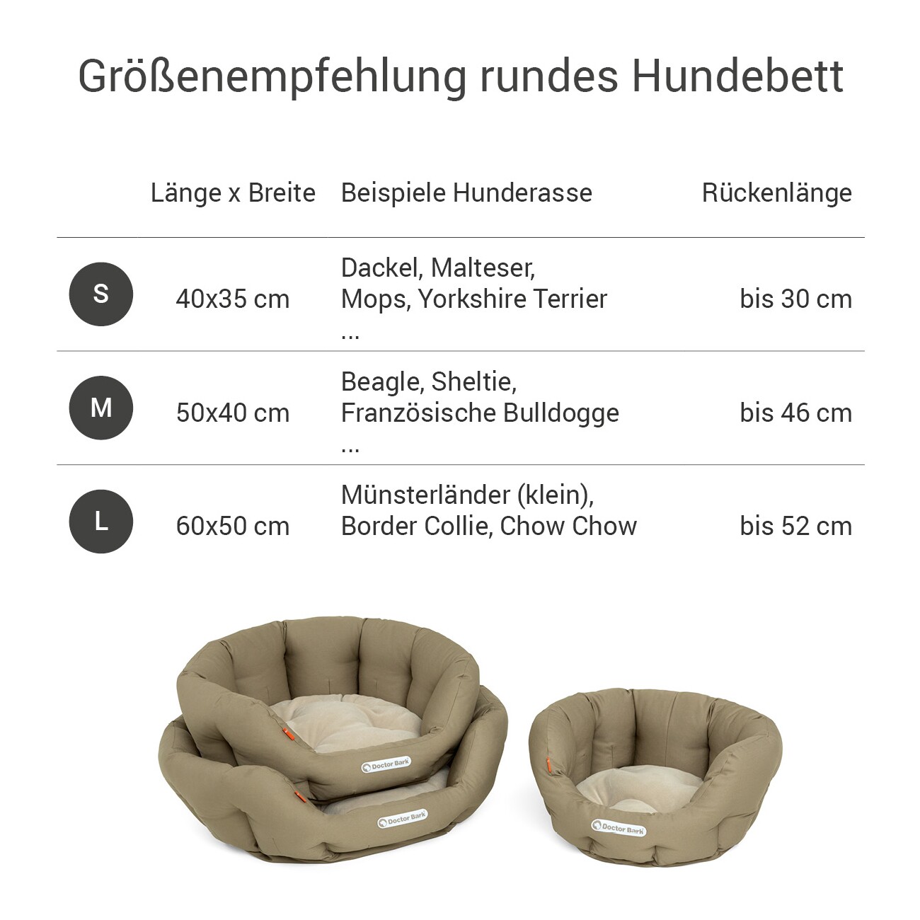 Doctor Bark Hundenest sandbraun S