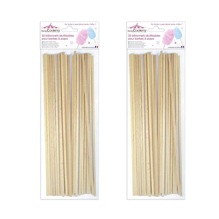 50 bâtonnets pour barbe à papa Scrapcooking