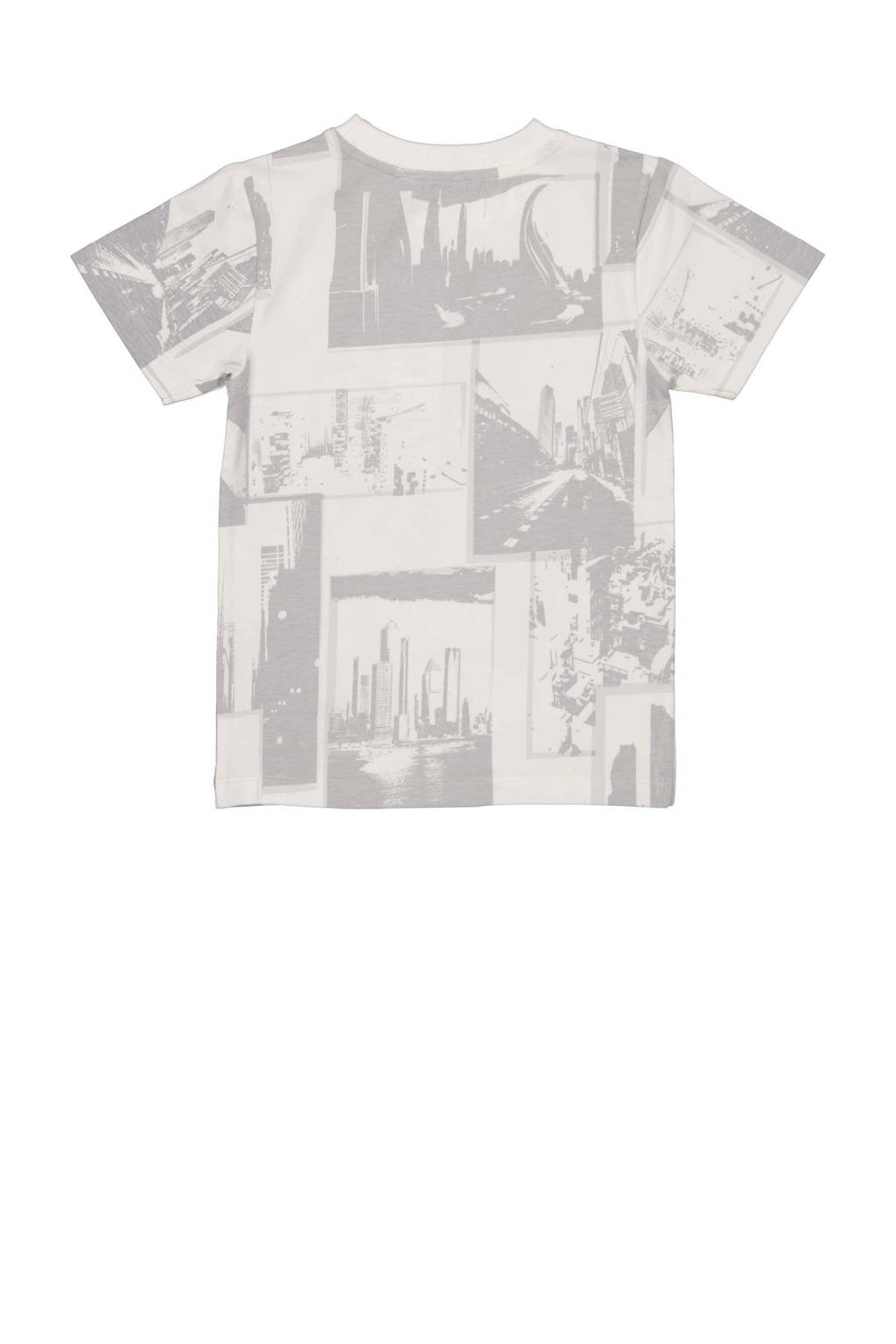 Quapi T-shirt YARI met all over print lichtgrijs